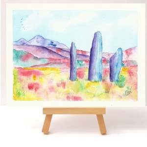 Original watercolour landscape painting 'Machrie Moor Stones'