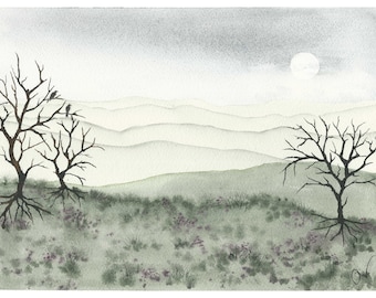 Fine art archival quality giclee print 'Twa Corbies'