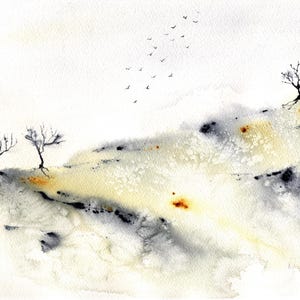 Original watercolour abstract landscape painting