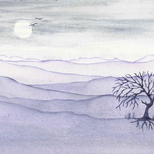 Original watercolour abstract landscape painting