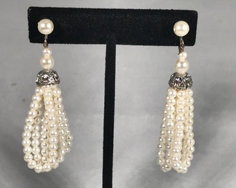 pearl string earrings