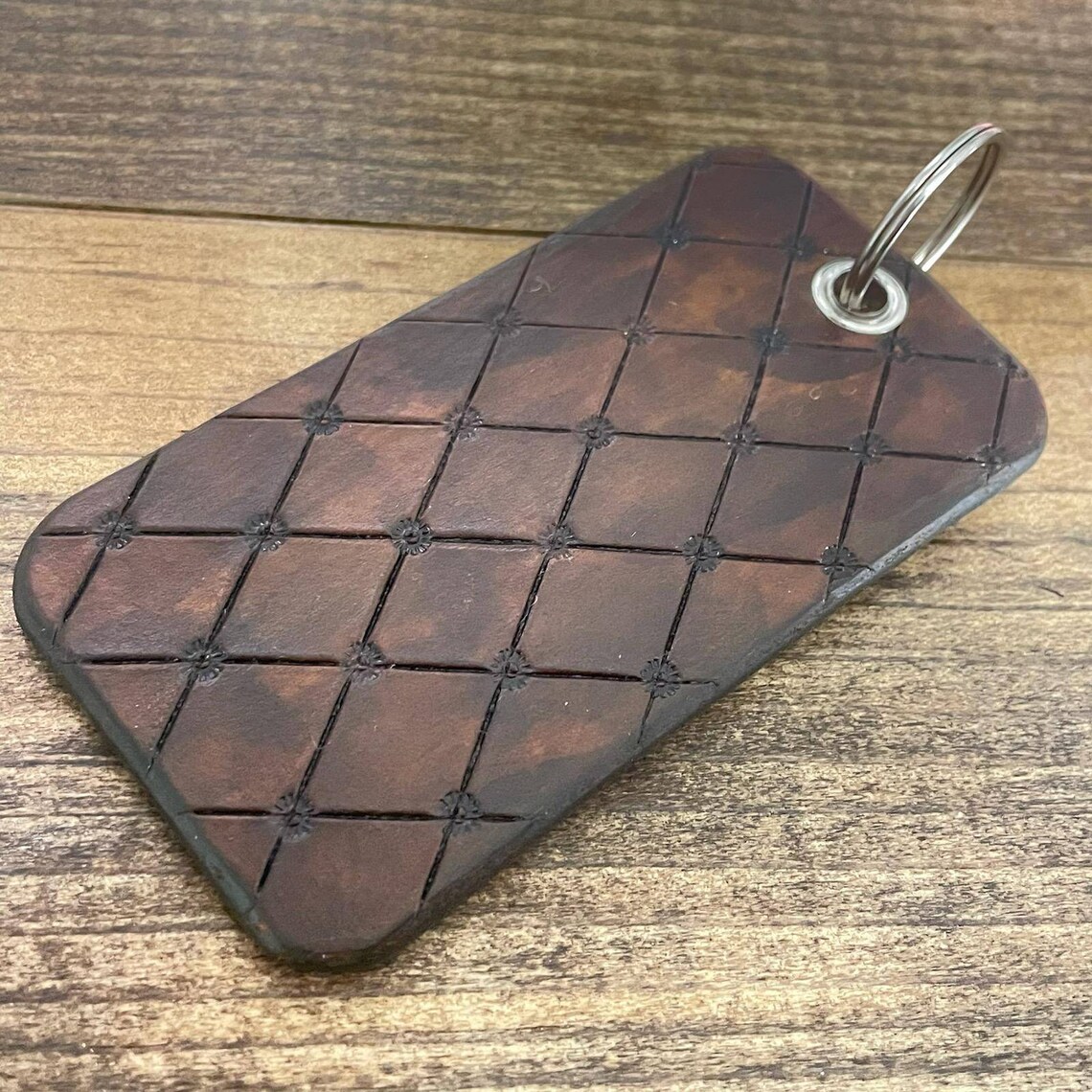 Brass Knuckles Leather Key Chain Etsy