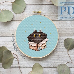 Funny cat cross stitch pattern * Kitten embroidery design * Easy modern cross stitch * Year of the cat cross stitch * instant download PDF