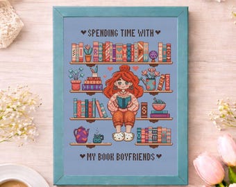 Bookish cross stitch