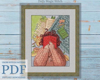 Bookish cross stitch