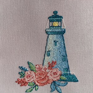 Blommigt fyrkorsstygnsmönster Fyrdekor Livscitat Ornament Hav Sommar korsstygnsprov Digital nedladdning PDF-mönster bild 5