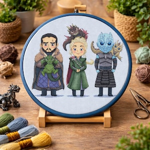 Patrón de punto de cruz del dragón de GoT, bordado de personaje Kawaii de juego en punto de cruz, punto de cruz del Rey de la Noche en punto de cruz