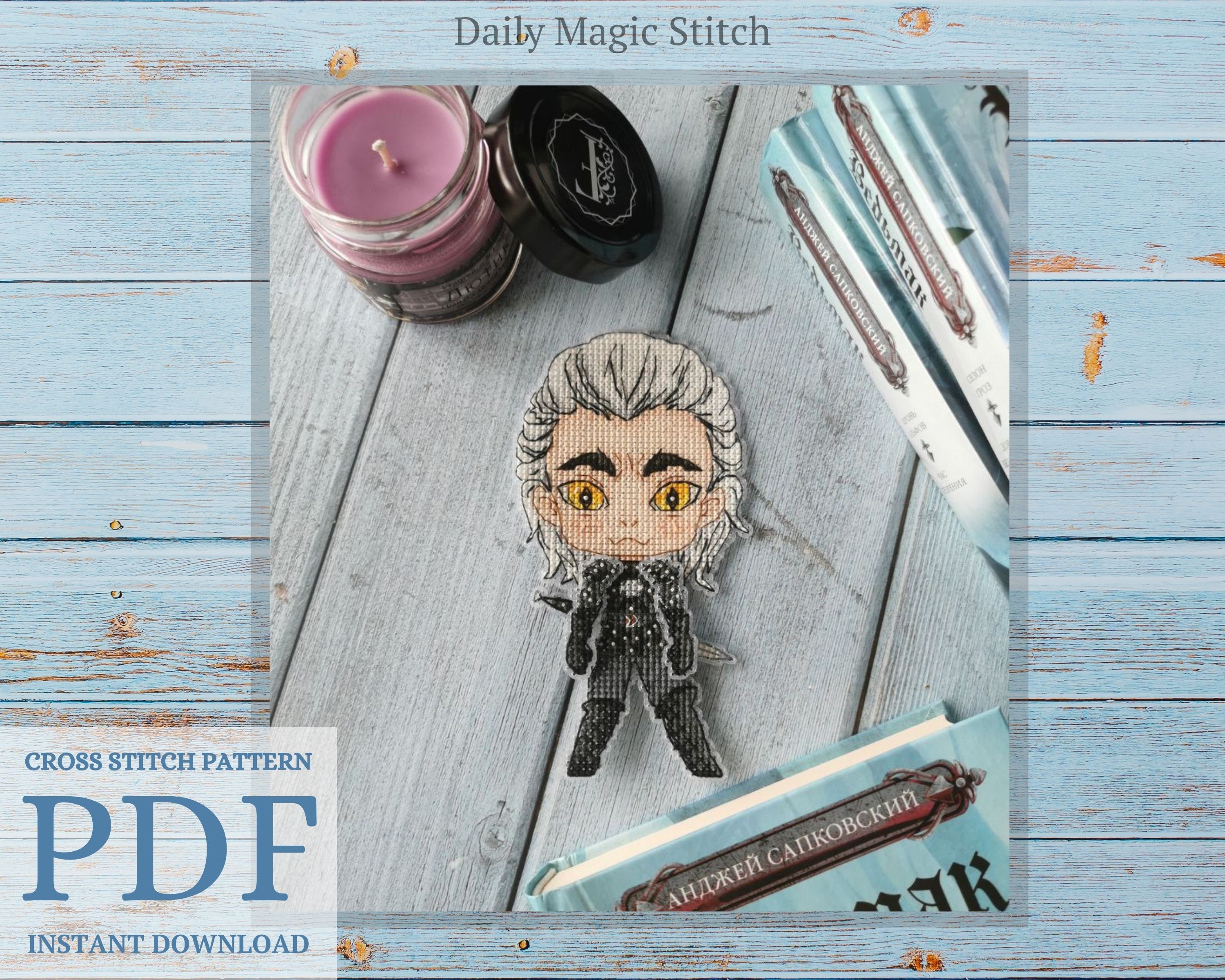Buy Wizard Cross Stitch Pattern Witcher Game Character Fandom.