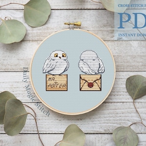 Búho patrón de punto de cruz juguete de lona de plástico Geek punto de cruz fandom amante regalo bordado mágico Bebé punto de cruz Carta de la escuela