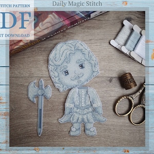 Ghost cross stitch pattern, Wizard cross stitch, Fandom cross stitch Geeky gift, Halloween Magic school embroidery Digital download
