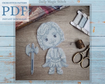 Ghost cross stitch pattern, Wizard cross stitch, Fandom cross stitch Geeky gift, Halloween Magic school embroidery Digital download