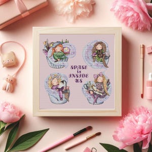 Tilda doll cross stitch pattern Girl with book cross stitch Hobby gift Nursery decor cross stitch baby | Digital pdf pattern