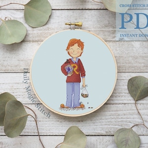 Wizard Cross Stitch Pattern Fandom Embroidery, Modern cross stitch, Magic character Digital download PDF