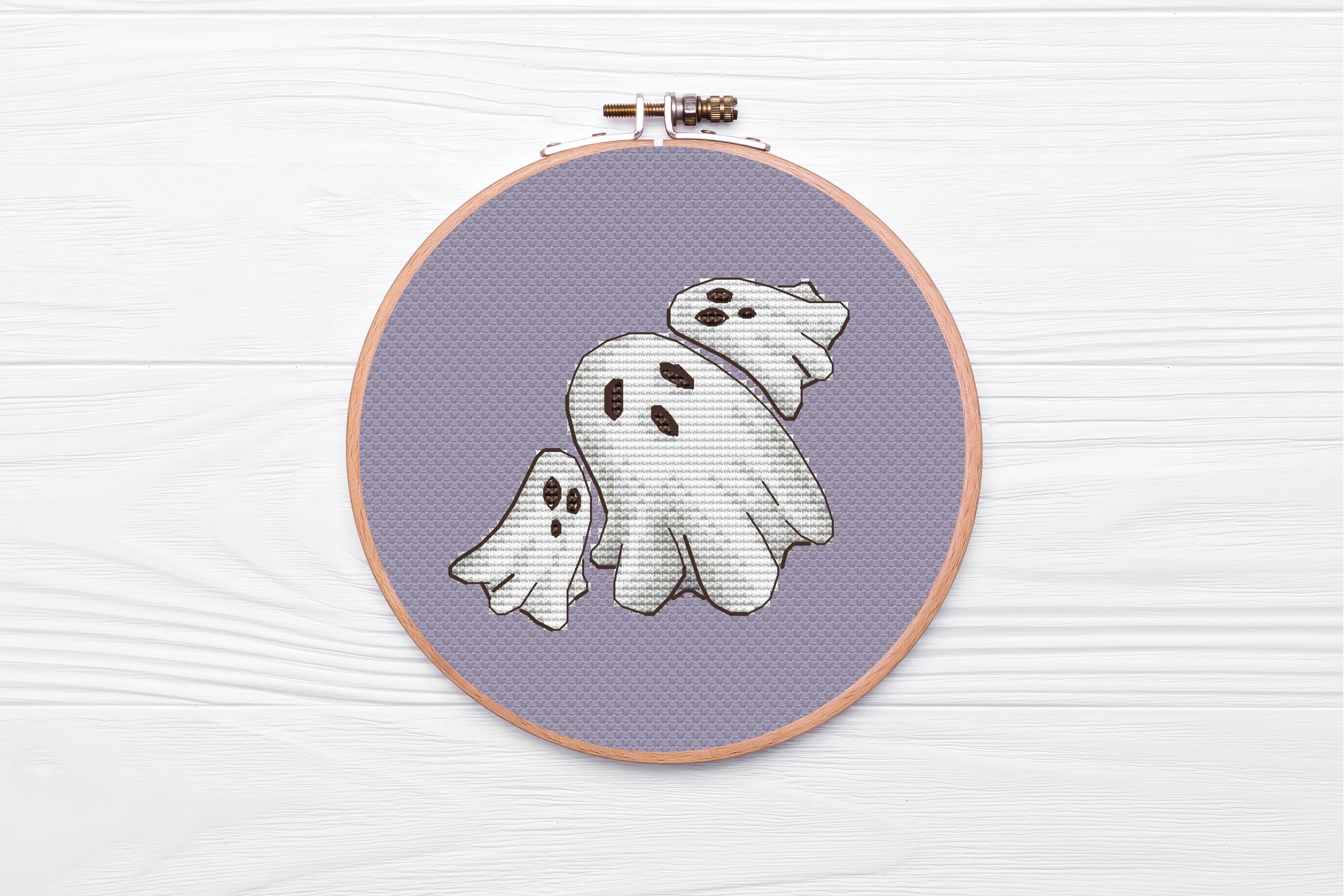 Ghost Stitching Pattern Halloween Ghost Cross Stitch Pattern, Scared Spooky Embroidery Horror ...