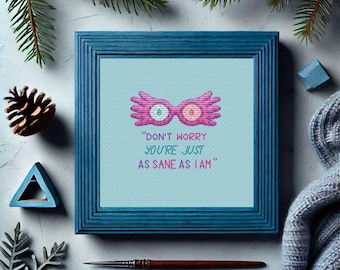 Book quote cross stitch pattern * Fandom cross stitch * Don't worry Luna quote embroidery * Easy cross stitch Bookish cross stitch