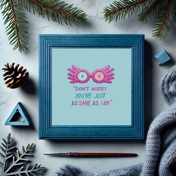 Book quote cross stitch pattern * Fandom cross stitch * Don't worry Luna quote embroidery * Easy cross stitch Bookish cross stitch