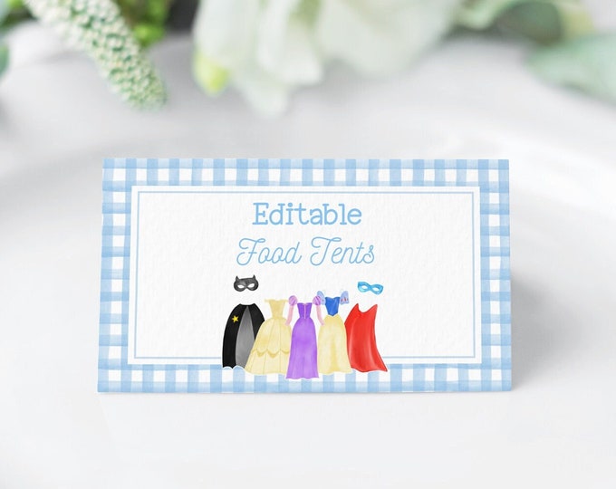 Princess Superhero Place Card Template