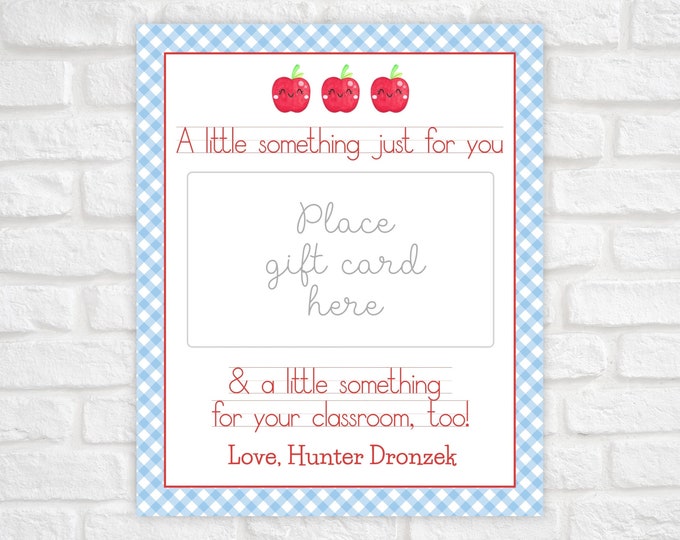Teacher Appreciation Gift Card Tag Printable, Teacher Appreciation Gift, Thank You Gifts For Teachers, Editable Gift Card Holder