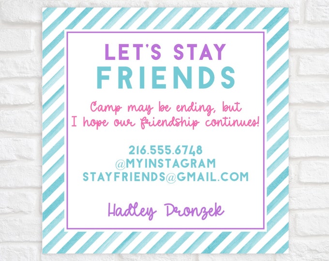 Printable Camp Calling Card