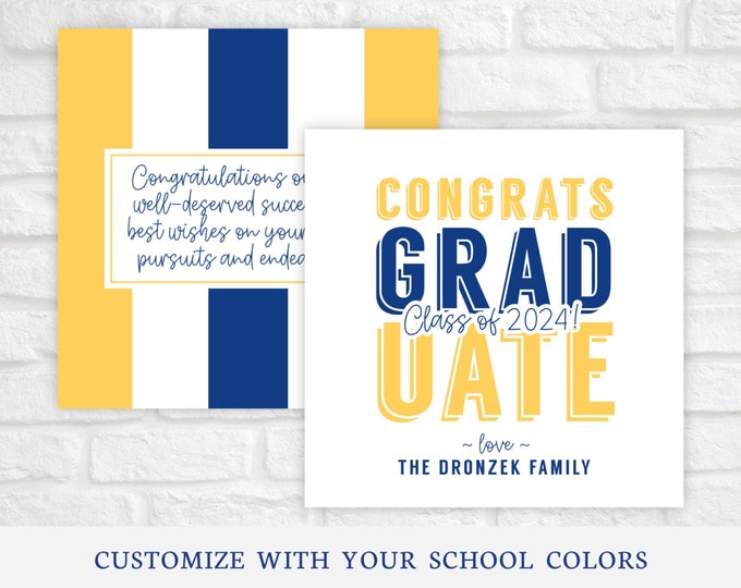 Printable Congrats Graduation Class of 2024 Gift Tag