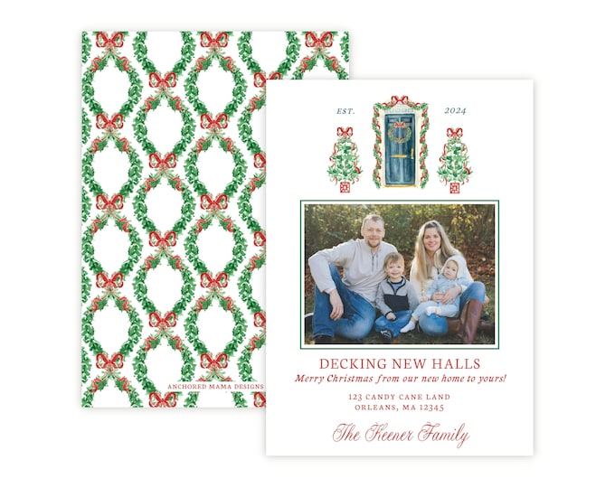 Decking New Halls Christmas Photo Card Template