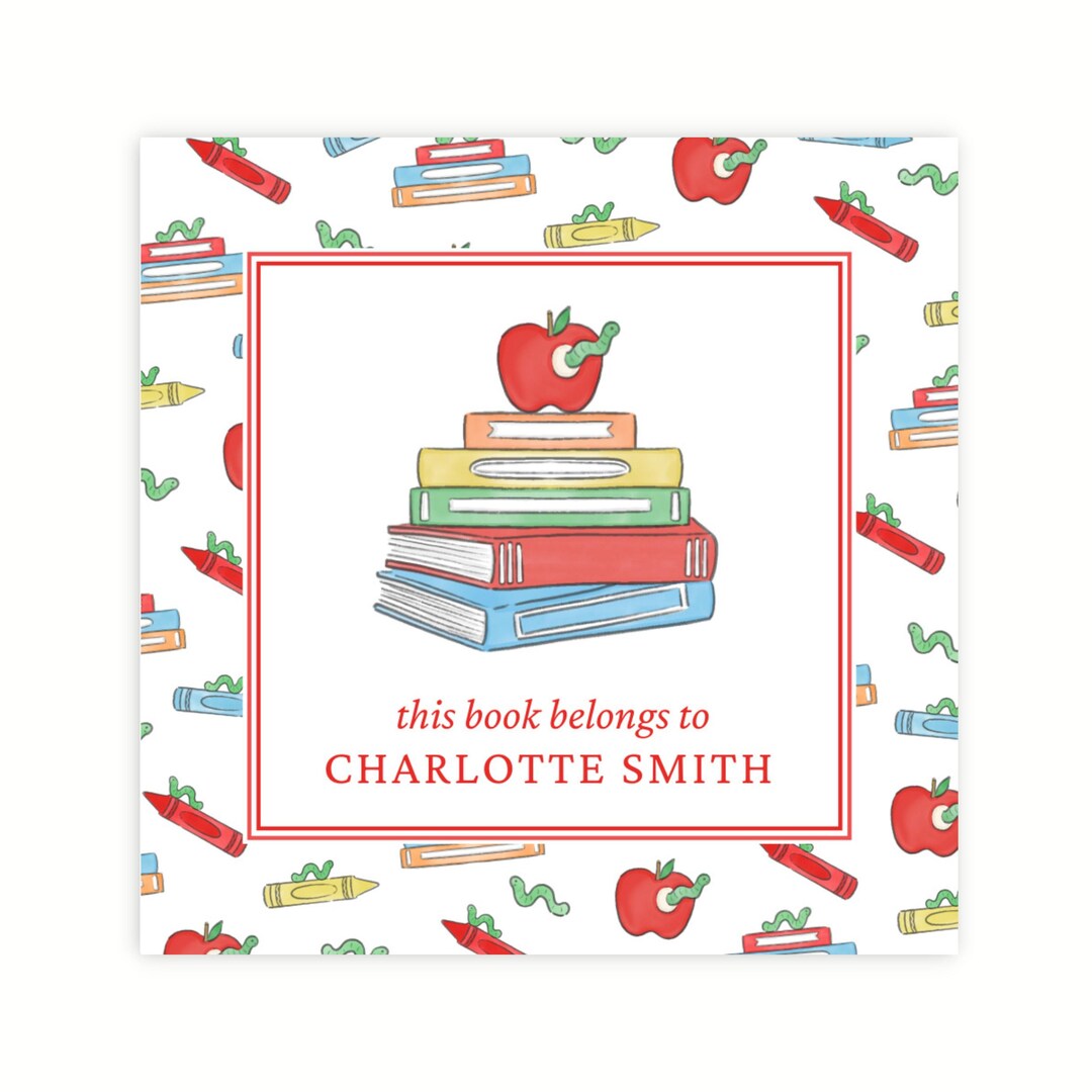 Printable Bookplate Template | Personalized Book Label Sticker ...