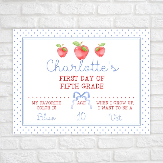 First Day of School Sign Printable, Back to School Sign, First Day of Daycare Sign, Preschool Sign, Kindergarten Sign, Editable Template