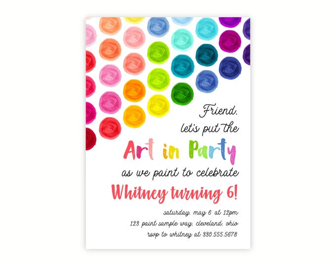Printable Painting Party Birthday Invitation