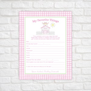 Get to Know the Teacher Questionnaire, Teacher Favorite Things Printable, Get To Know Your Teacher, Back to School Printable