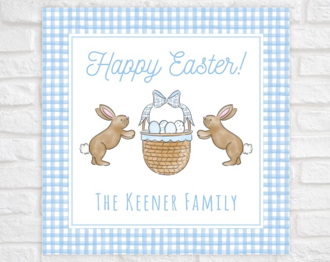 Printable Easter Gift Tag, Watercolor Easter Bunny Favor Tags, Easter Basket Tags, Bunny Bait Tag, Corjl Template, Digital Download