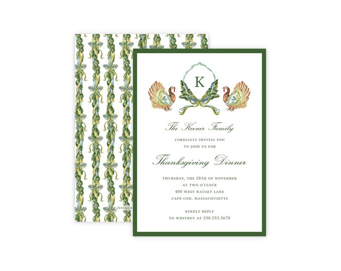Turkey Crest Thanksgiving Invitation