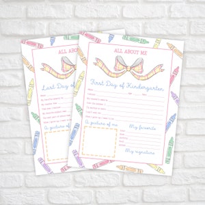 First and Last Day of School Printable, First Day of School Questionnaire, School Interview, Back to School Editable Template, All About Me