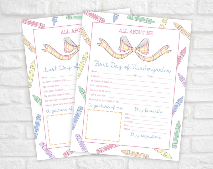 Crayon Border First and Last Day of School Printable
