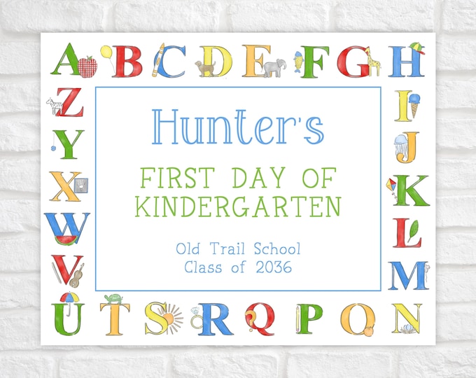 Printable Alphabet Back To School Sign