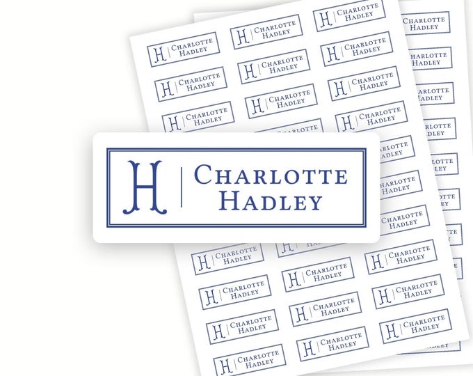 Personalized Monogram Initial School Name Labels
