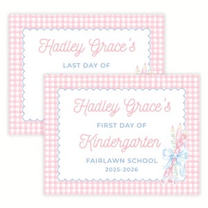 Cartello stampabile per il ritorno a scuola / Cartello modificabile per il primo giorno di scuola / Cartello per il primo e l&#39;ultimo giorno di scuola / Grandmillennial / Modello Corjl