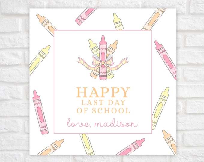 Printable Crayon End of School Class Gift Tag