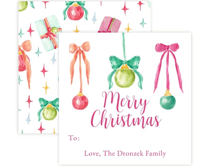 Colorful Baubles Christmas Gift Tag