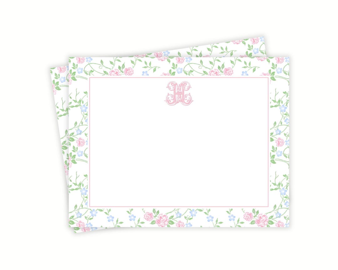 Personalized Floral Vines Stationery for Women | Girl Baby Shower Thank ...