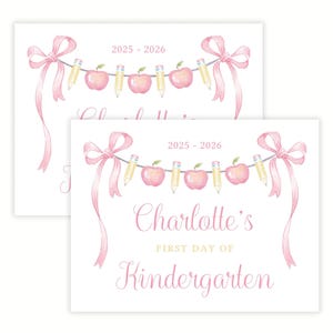 Cartello stampabile per il ritorno a scuola / Cartello modificabile per il primo giorno di scuola / Cartello per il primo e l&#39;ultimo giorno di scuola / Grandmillennial / Modello Corjl