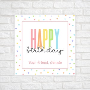 Printable Gift Tags Template, Happy Birthday Gift Tags, Kids Gift Tags, Personalized Gift Tags, Editable Happy Birthday Gift Tags