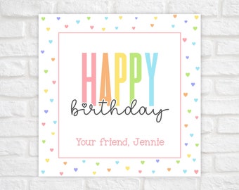 Printable Gift Tags Template, Happy Birthday Gift Tags, Kids Gift Tags, Personalized Gift Tags, Editable Happy Birthday Gift Tags