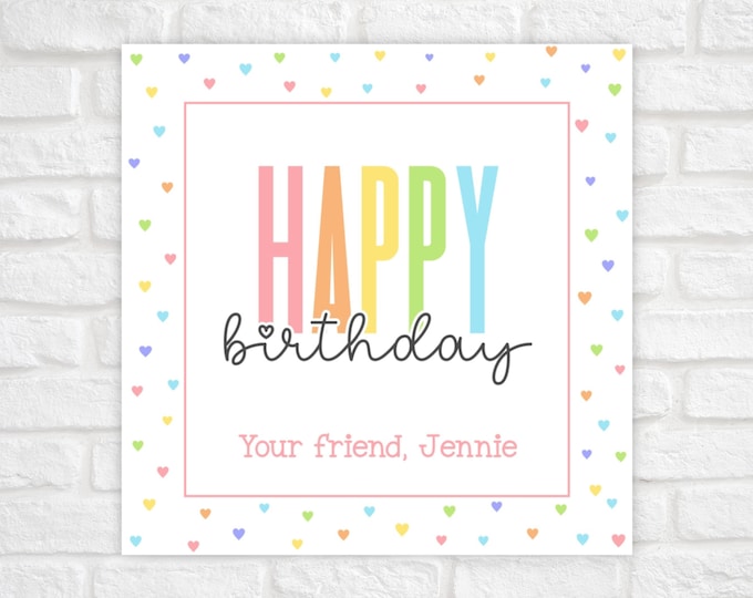 Printable Gift Tags Template, Happy Birthday Gift Tags, Kids Gift Tags, Personalized Gift Tags, Editable Happy Birthday Gift Tags