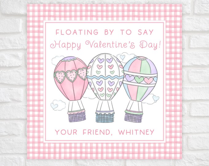 Printable Hot Air Balloon Valentine Tags