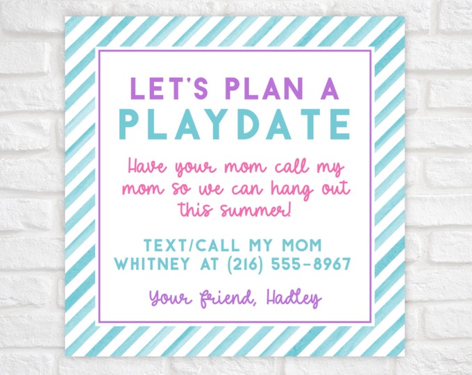 Printable Play Date Calling Card