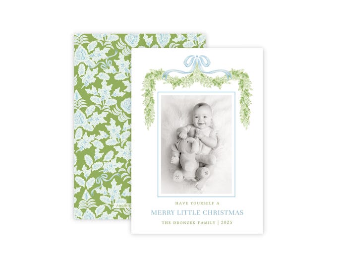 Christmas Photo Card with Birth Announcement