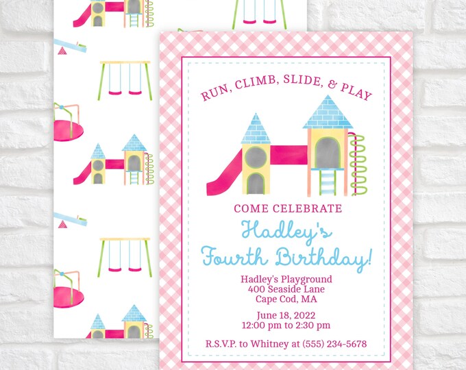 Printable Playground Birthday Invitation