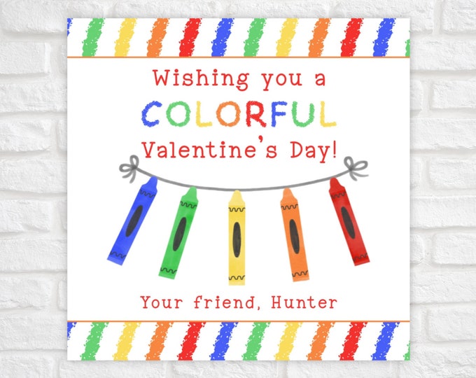 Printable Crayon Valentine Cards for Kids