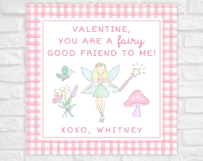 Printable Fairy Valentine Gift Tag