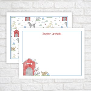 Personalisiertes süßes Briefpapier für Kinder, druckbares Hündchen Briefpapier, Snips und Snails Dankeschön Karten für Jungen, digitaler Download